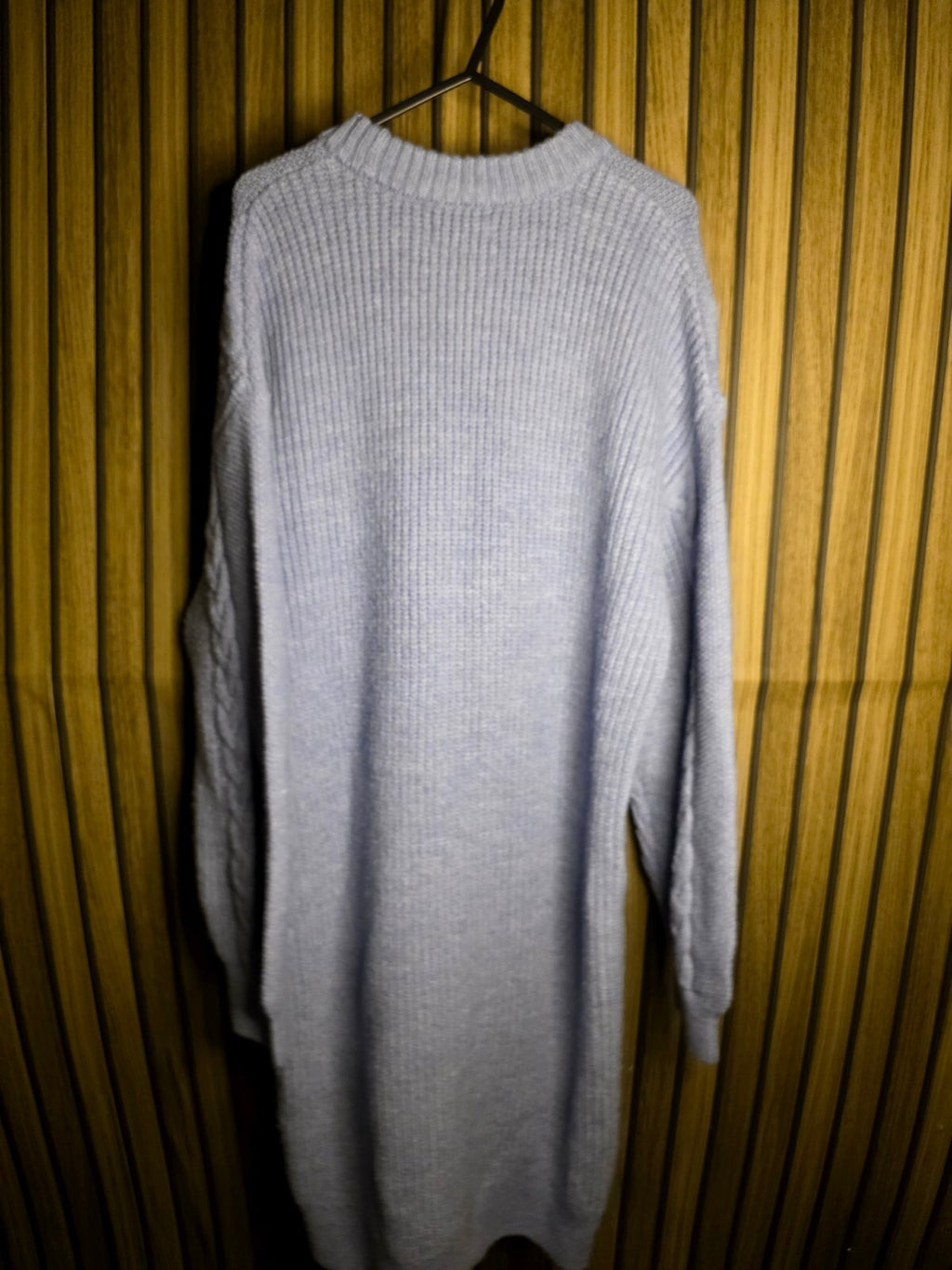 Papaya Light Blue Cable Knit Pullover Sweater Dress Medium KN44