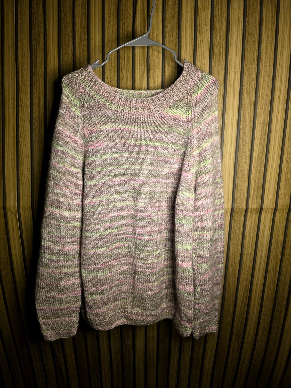 Unisex Knitted Pullover Sweater Pink Multi Size Regular 60 KN49