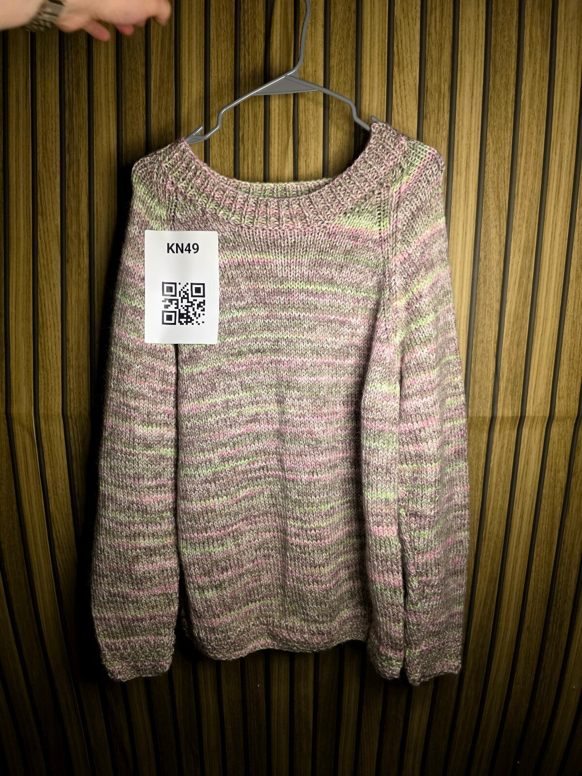 Unisex Knitted Pullover Sweater Pink Multi Size Regular 60 KN49