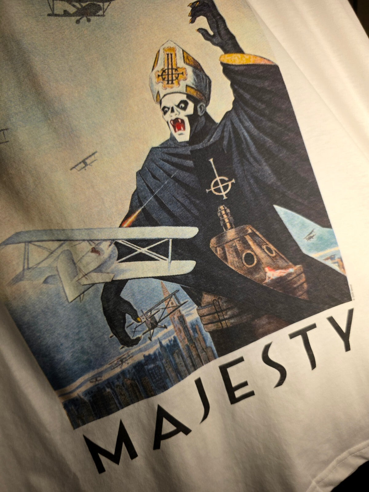 Ghost Majesty Graphic T-Shirt White Size S RAN77