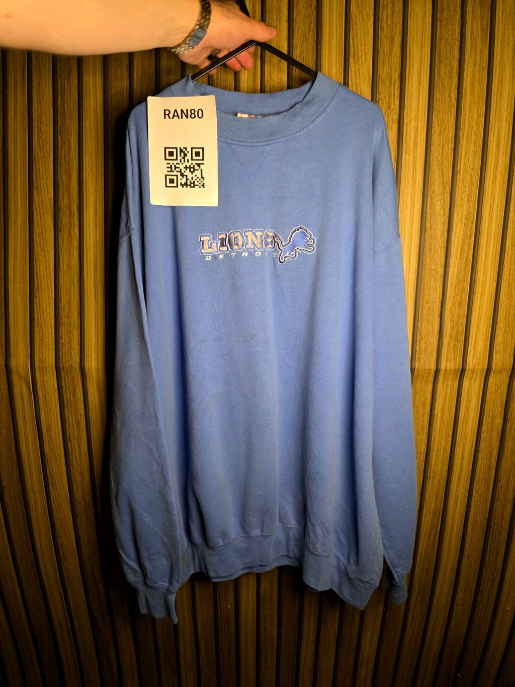 NFL Detroit Lions Blue Crewneck Sweatshirt Size XXL size RAN80