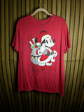 Disney Mickey Mouse Santa T-shirt Red Large RAN82