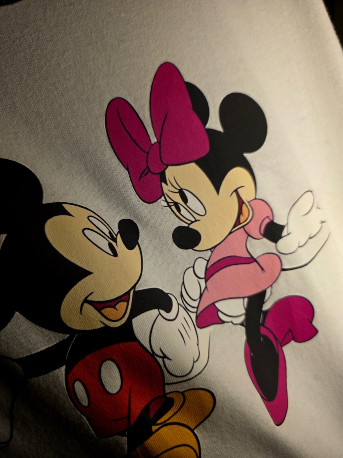 Gildan Mickey and Minnie Papa Graphic White T-Shirt Size S RANB5