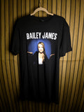 Bailey James T-shirt Black Graphic Size L RAN87