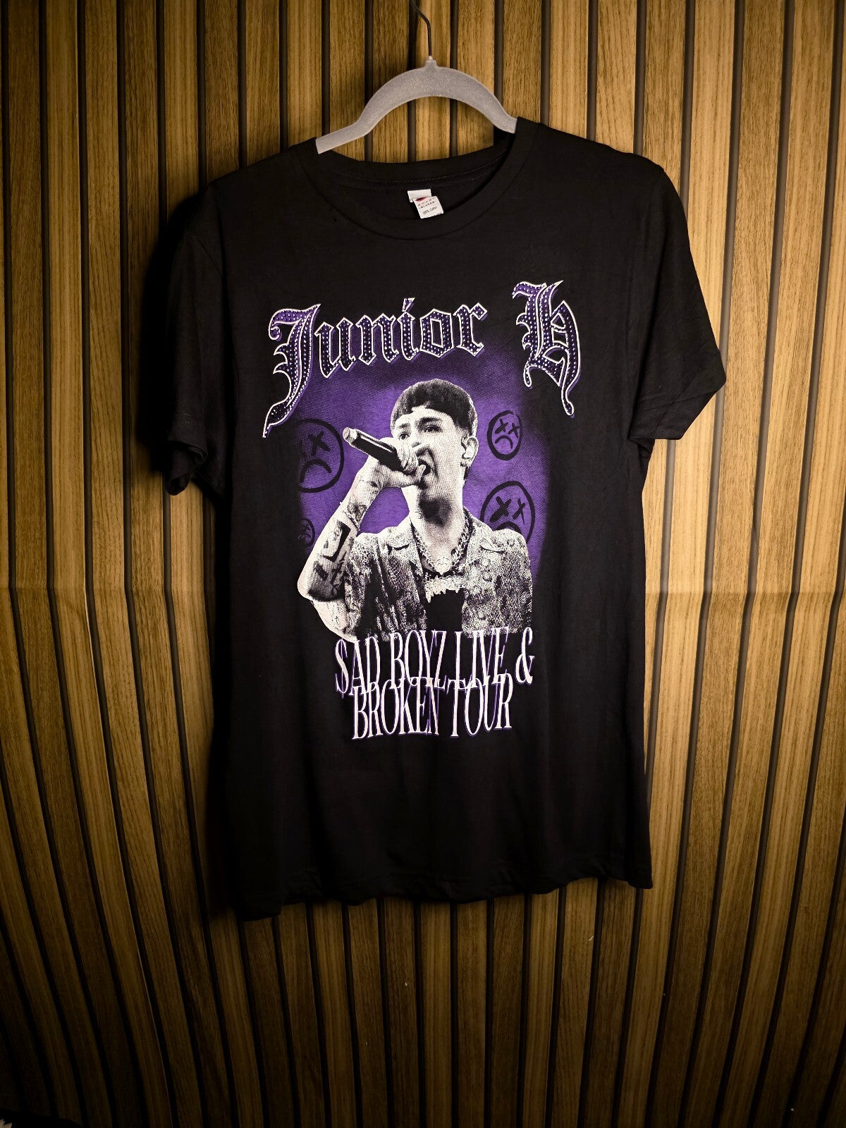 Junior H Sad Boy Live & Broken Tour Black T-Shirt Size S RAN96
