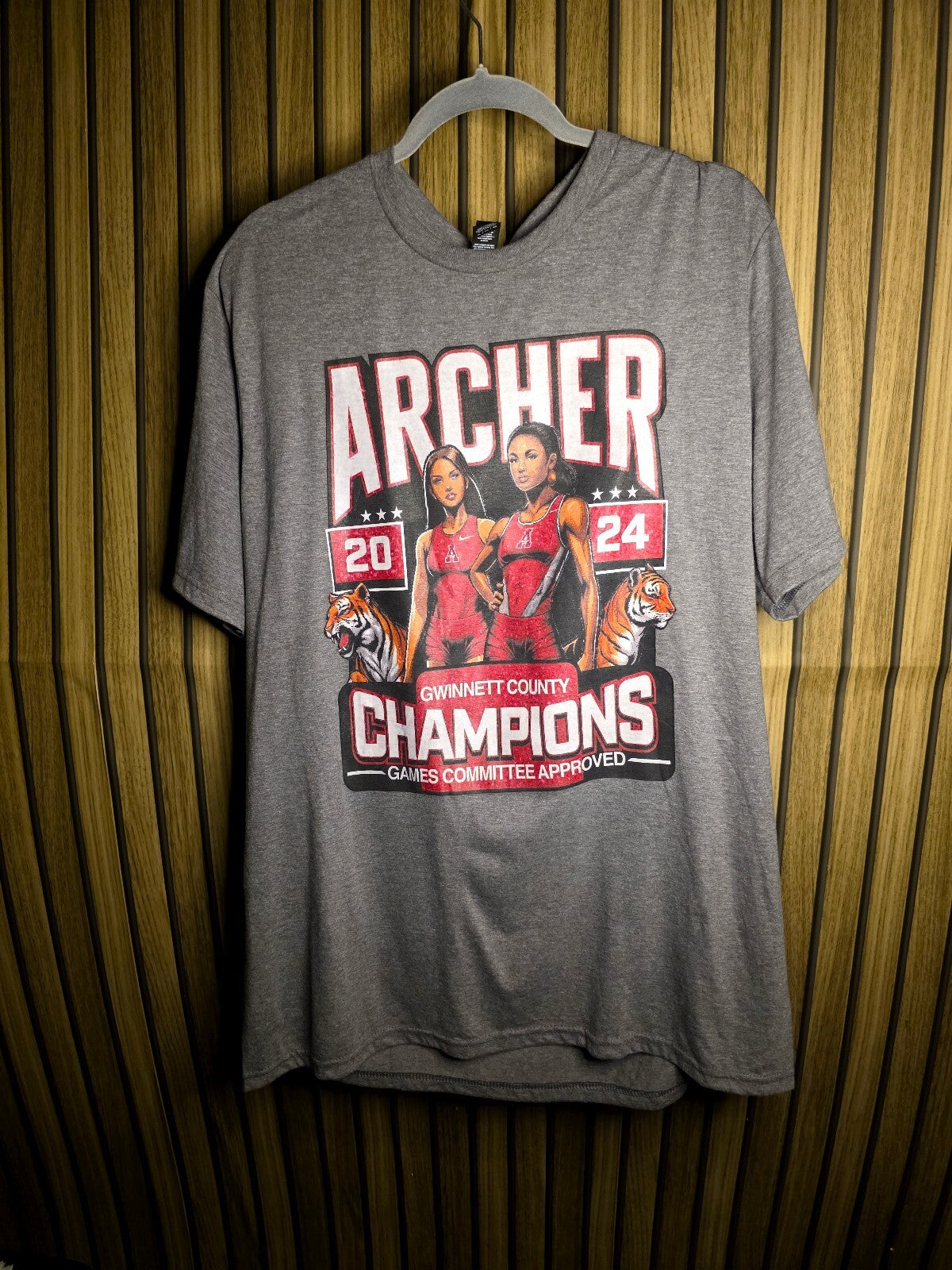 Archer Gwinnett County Champions Graphic T-Shirt Grey XL RAN104