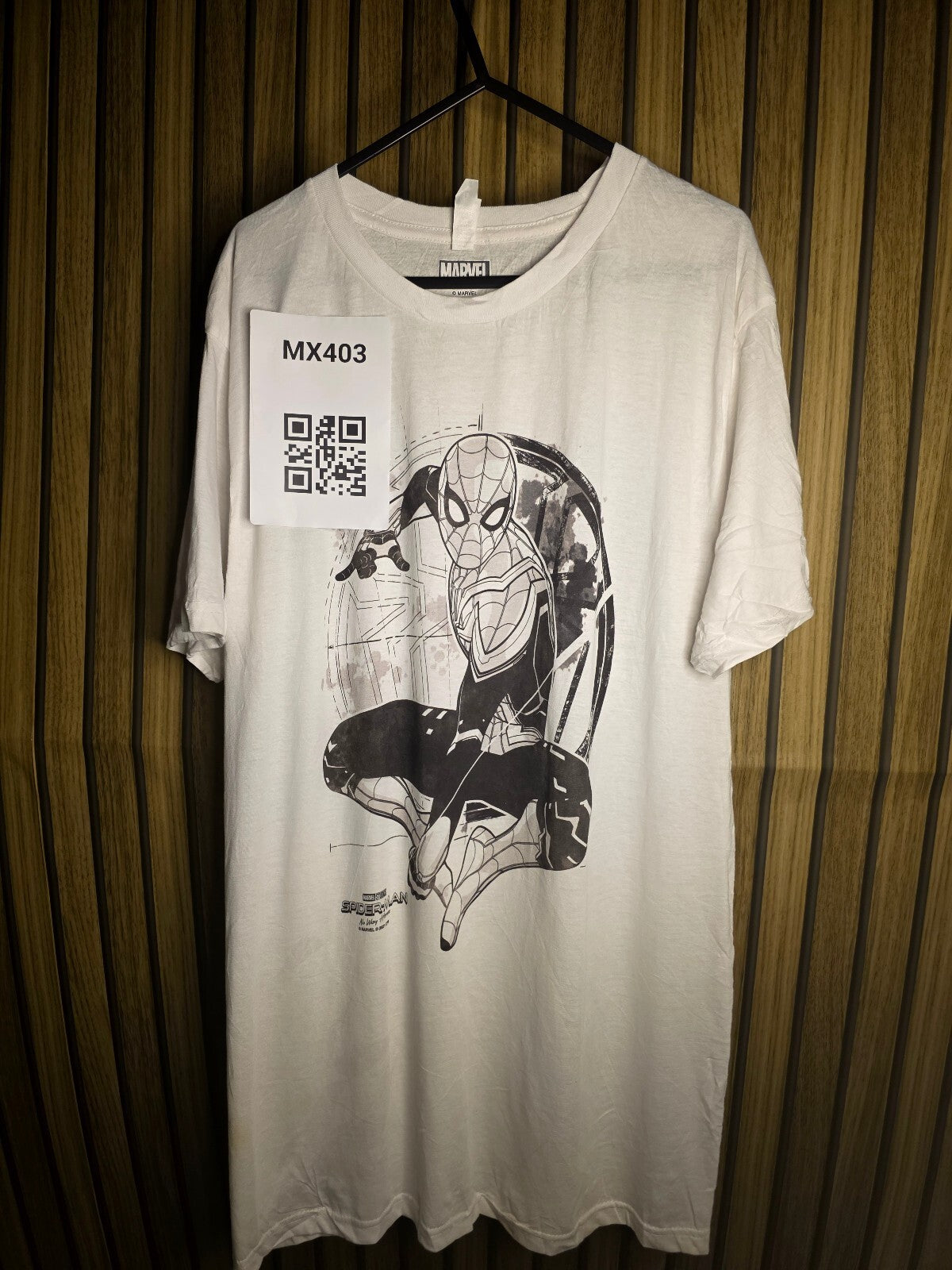 Marvel Spider-Man Graphic T-shirt White Large MX403