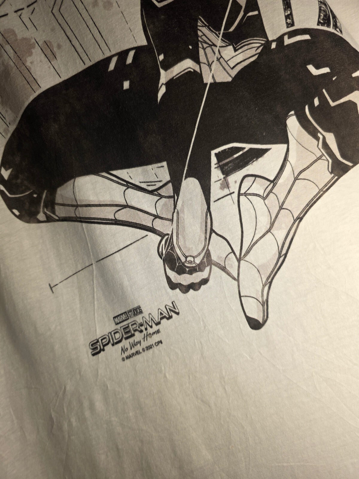 Marvel Spider-Man Graphic T-shirt White Large MX403