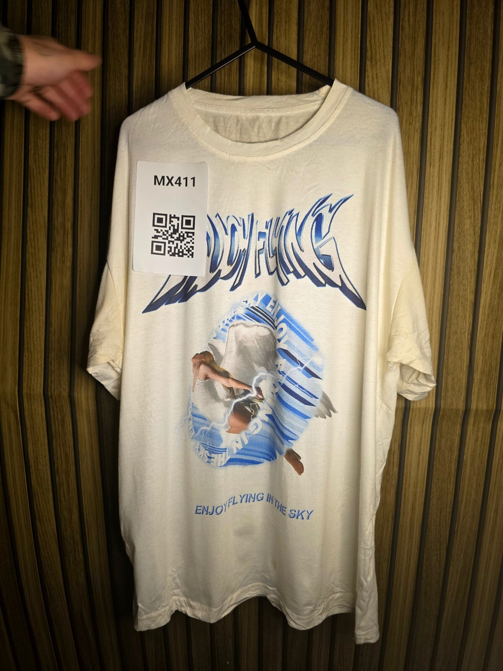 Enjoy Flying Graphic T-shirt Cream Size Regular M MX411