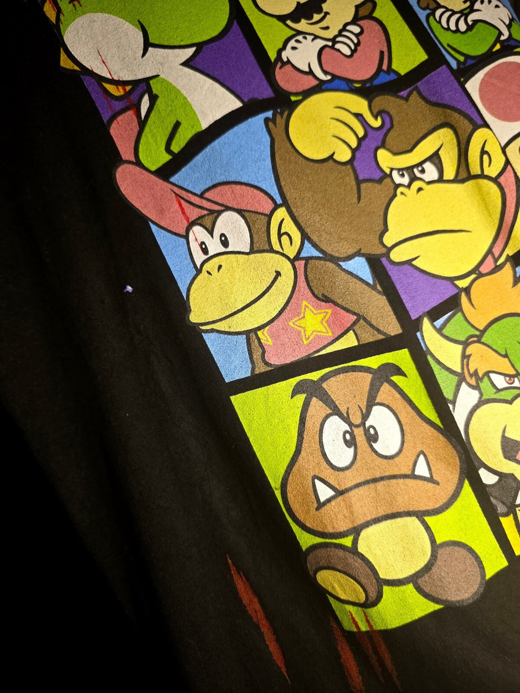 Zuni Sportswear Super Mario Characters Graphic T-shirt Black Large MX417