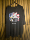 Vintage Men's T-shirt American Eagle Est. 1776 Graphic Black Large MX422