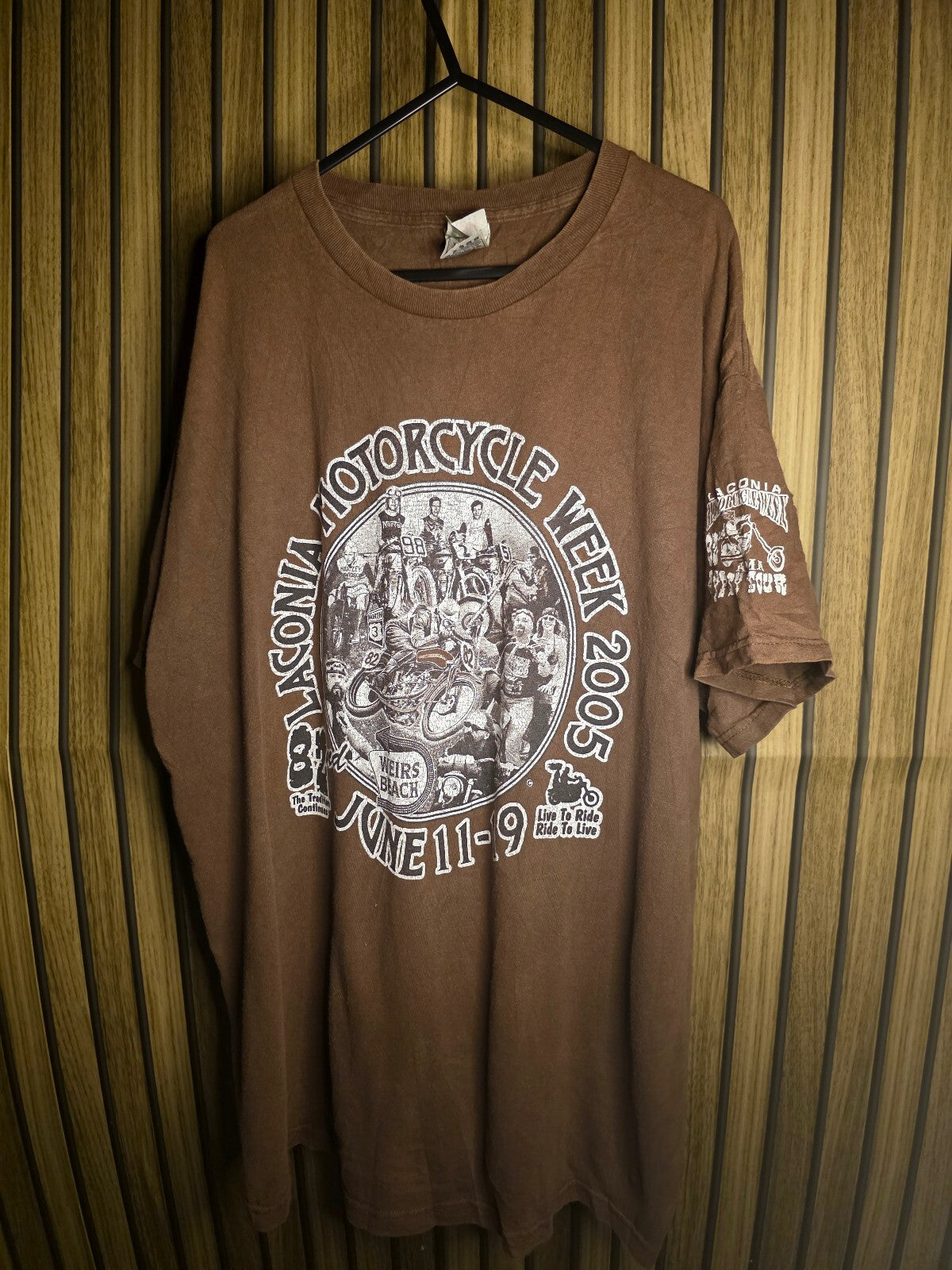 Fruit of the Loom Laconia Motorcycle Week 2005 Brown XL T-Shirt MX424