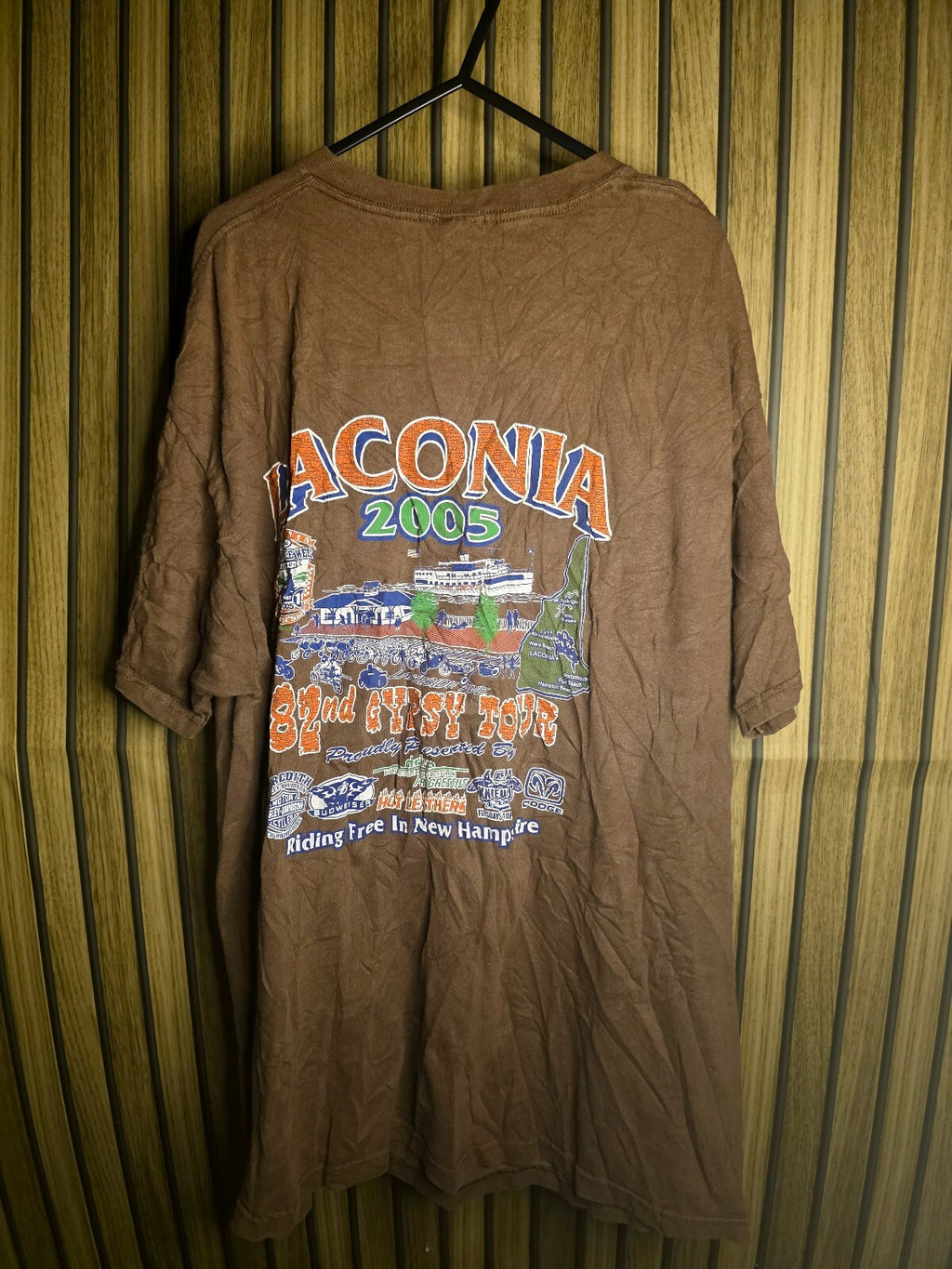 Fruit of the Loom Laconia Motorcycle Week 2005 Brown XL T-Shirt MX424