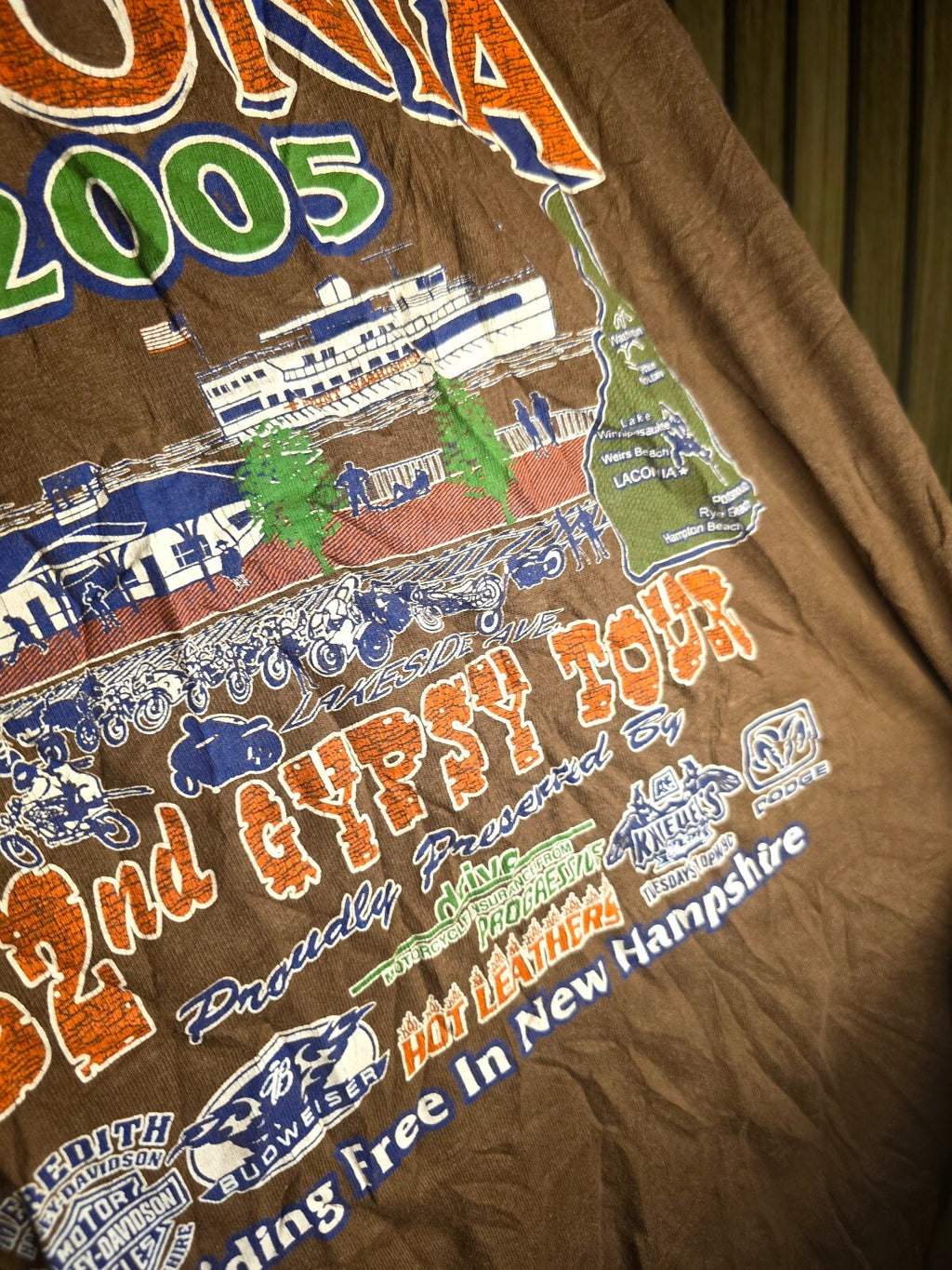 Fruit of the Loom Laconia Motorcycle Week 2005 Brown XL T-Shirt MX424