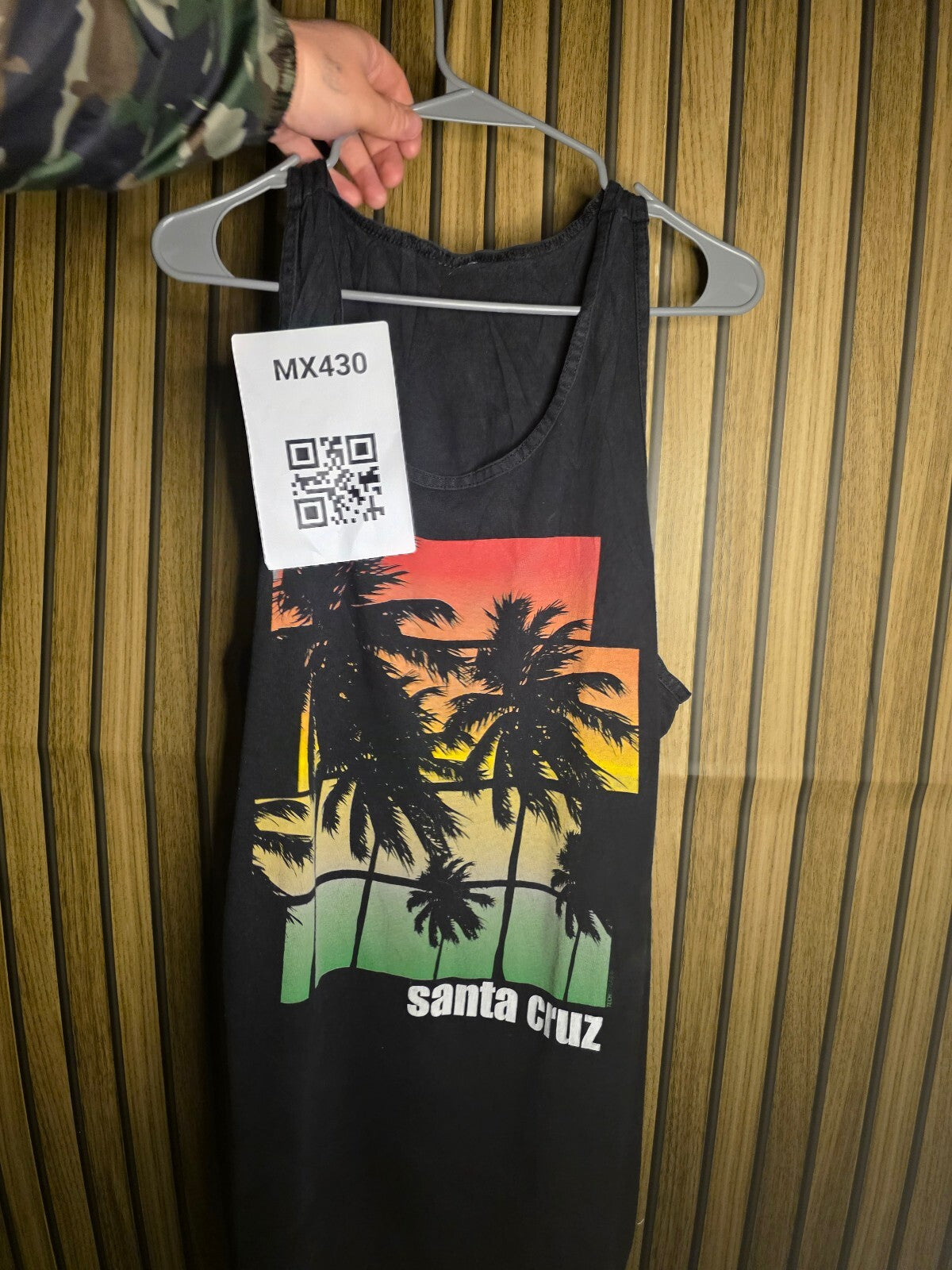 Santa Cruz Tank Top Palm Tree Graphic Black Size Regular M MX430