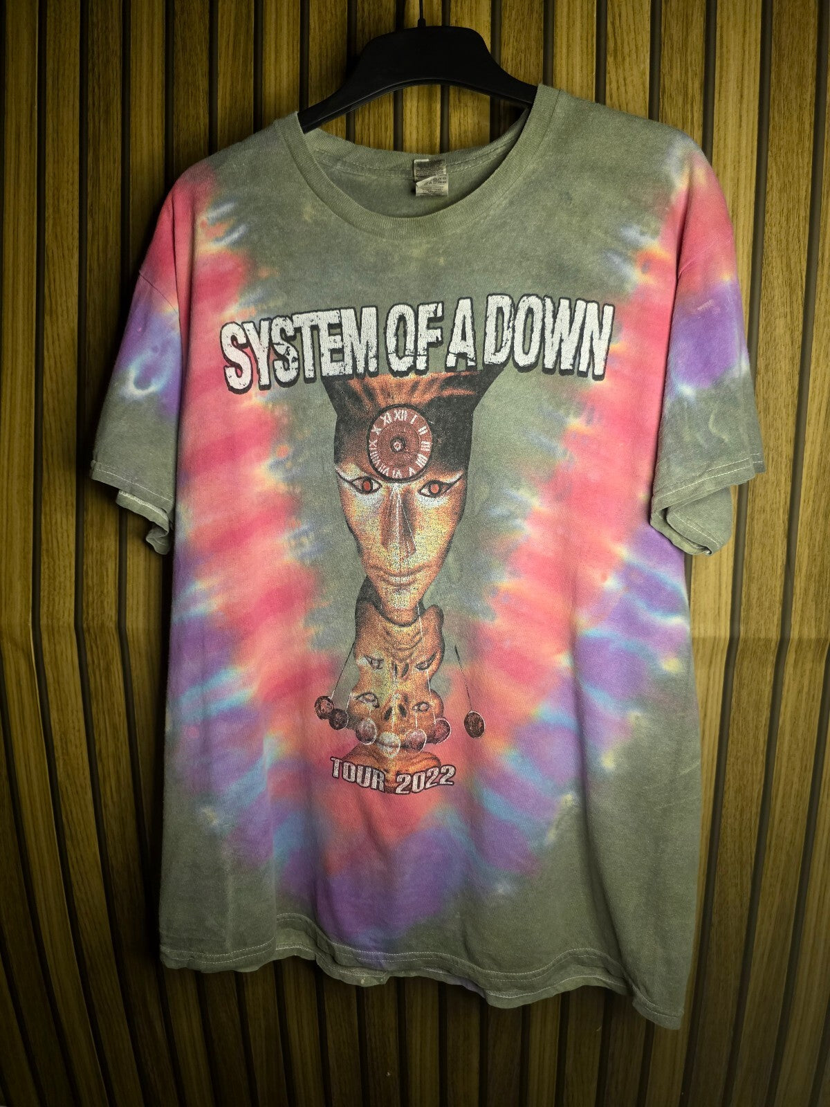 Gildan System of a Down Tour 2022 Tie-Dye T-Shirt Multi L MX435