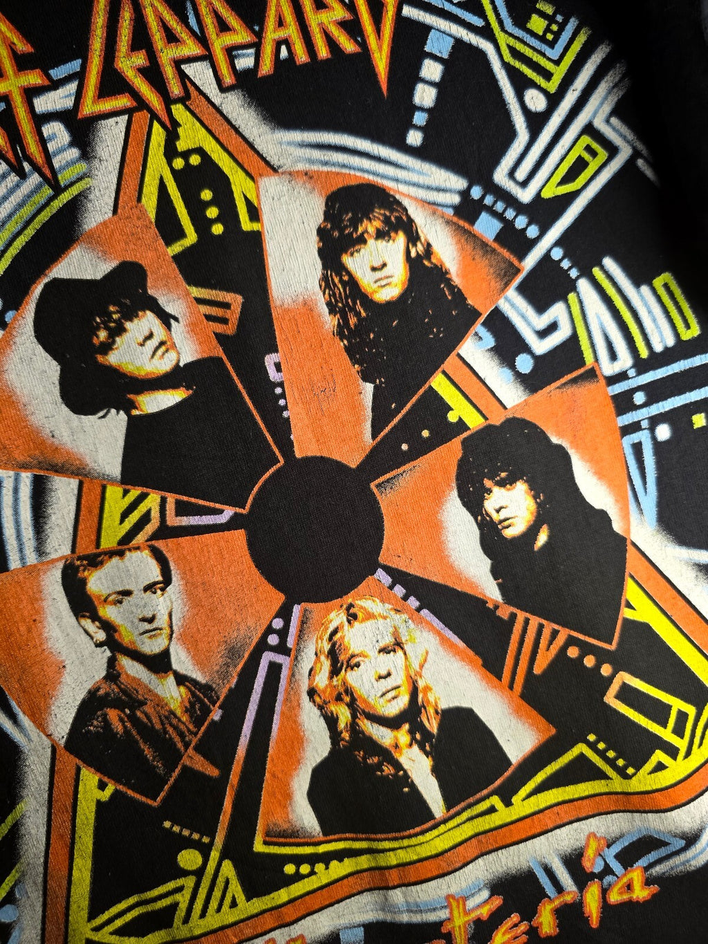 Def Leppard Hysteria Tour Black Graphic T-Shirt XXL MX446