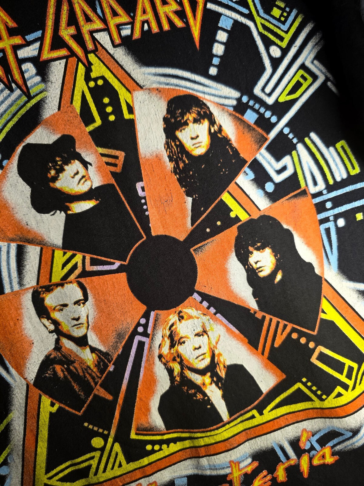 Def Leppard Hysteria Tour Black Graphic T-Shirt XXL MX446