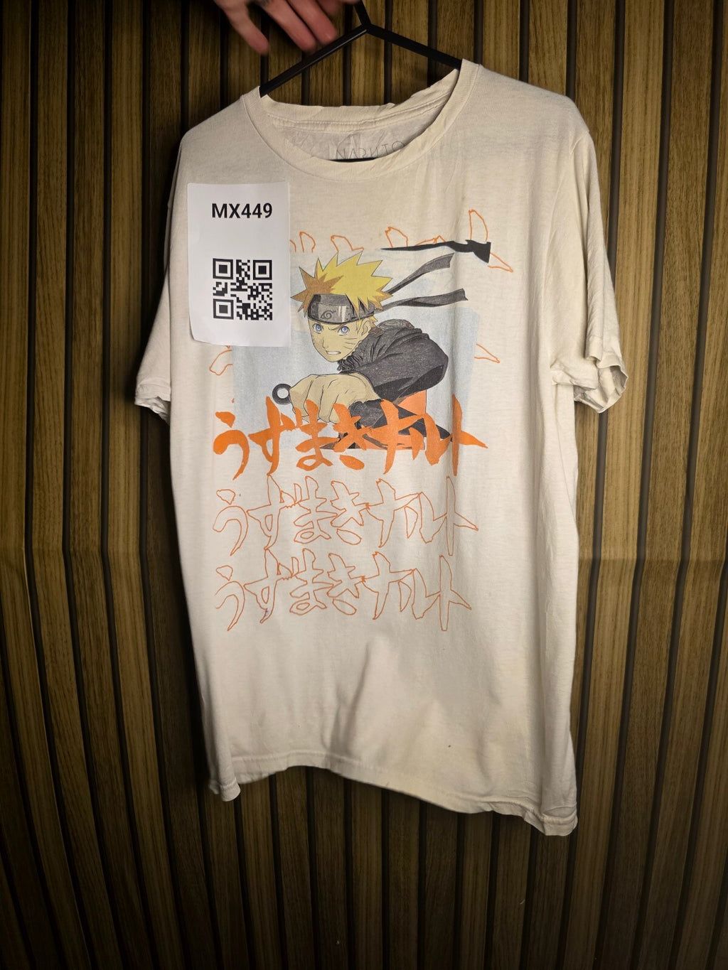 Naruto Shippuden Collection T-Shirt Graphic Print Beige Size S MX449