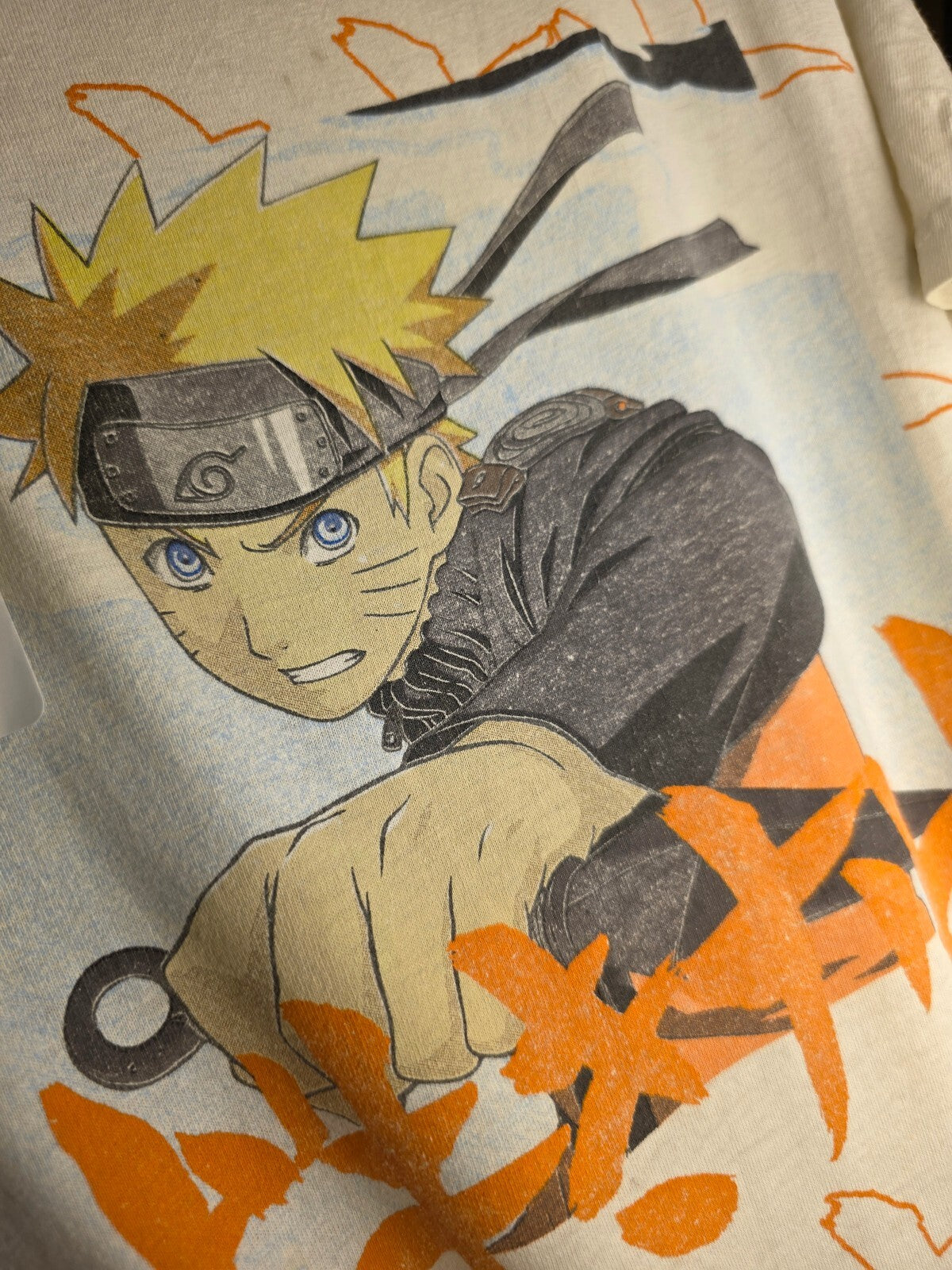 Naruto Shippuden Collection T-Shirt Graphic Print Beige Size S MX449