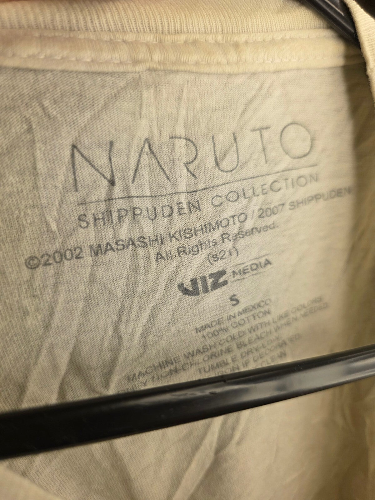 Naruto Shippuden Collection T-Shirt Graphic Print Beige Size S MX449