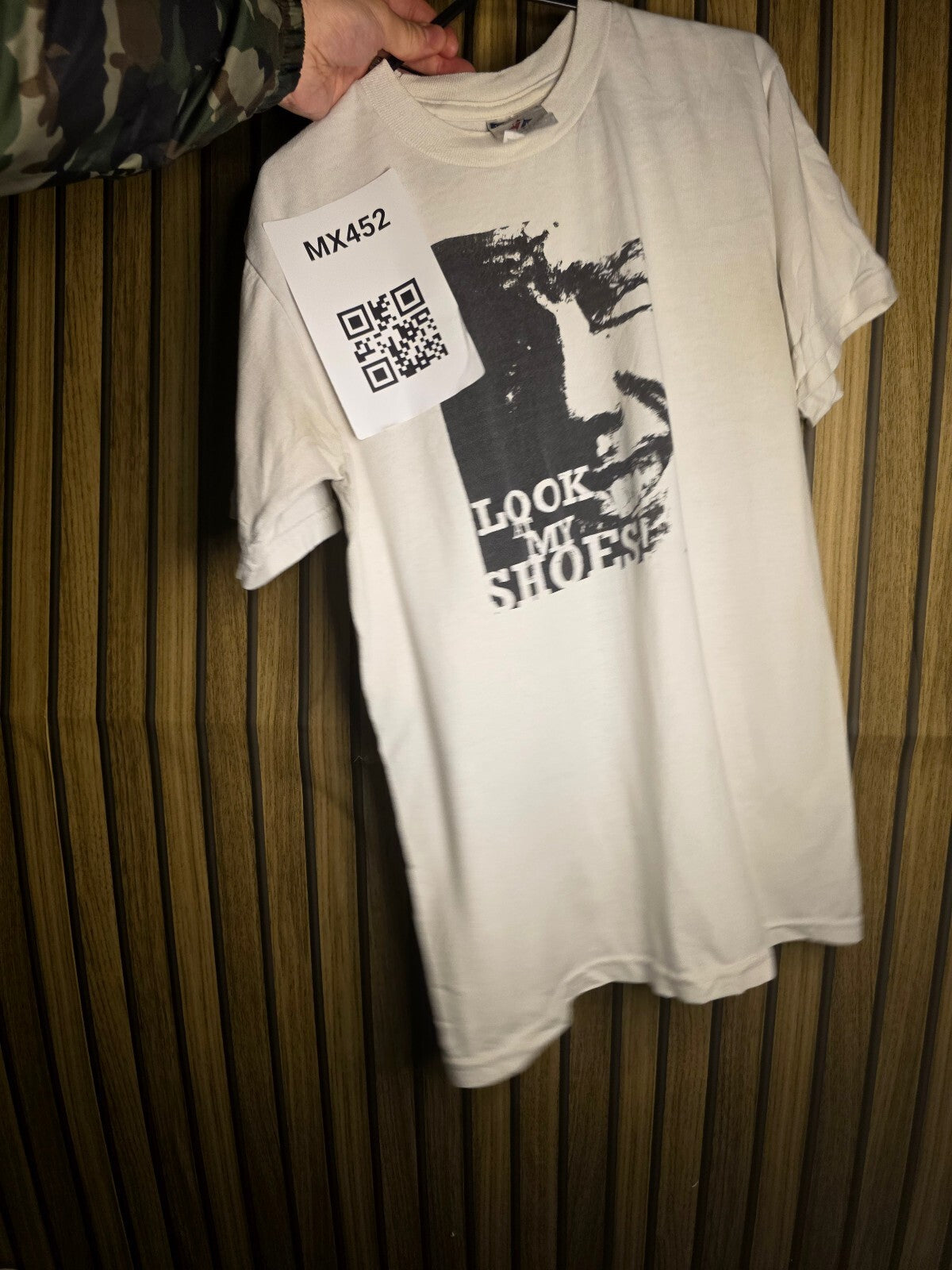 Jerzees Heavyweight Blend T-shirt Look At My Shoes Graphic White Size S MX452