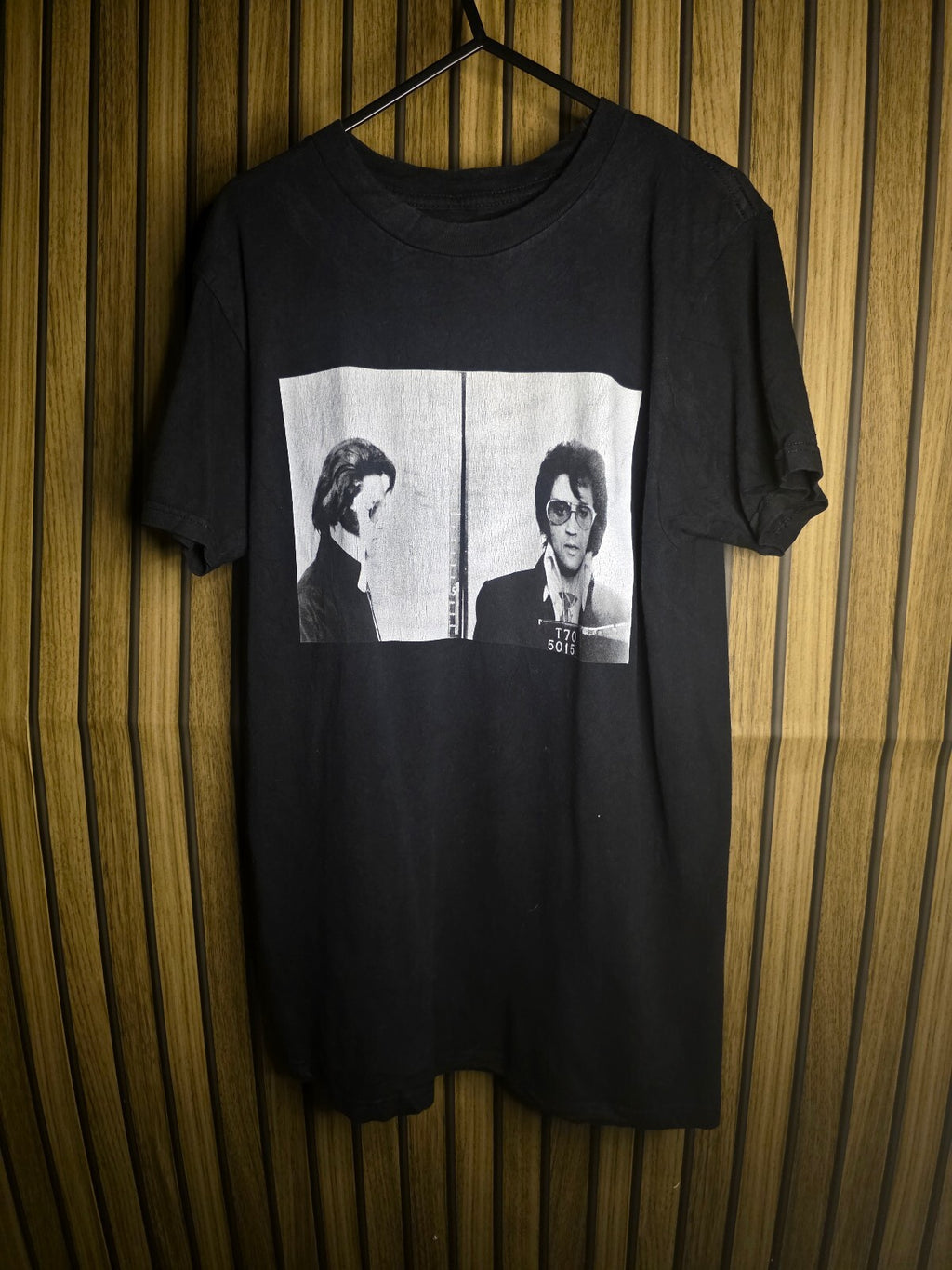 Elvis Presley T-shirt Mugshot Black Small MX458