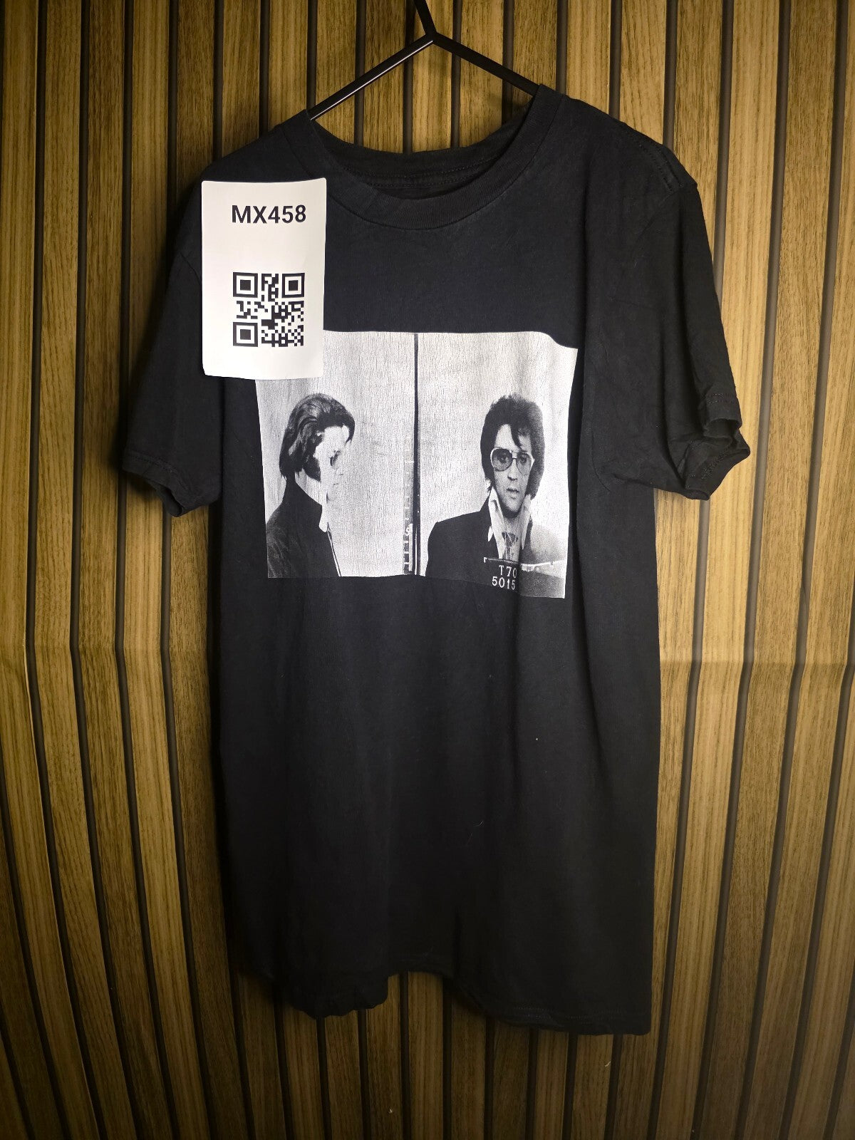 Elvis Presley T-shirt Mugshot Black Small MX458