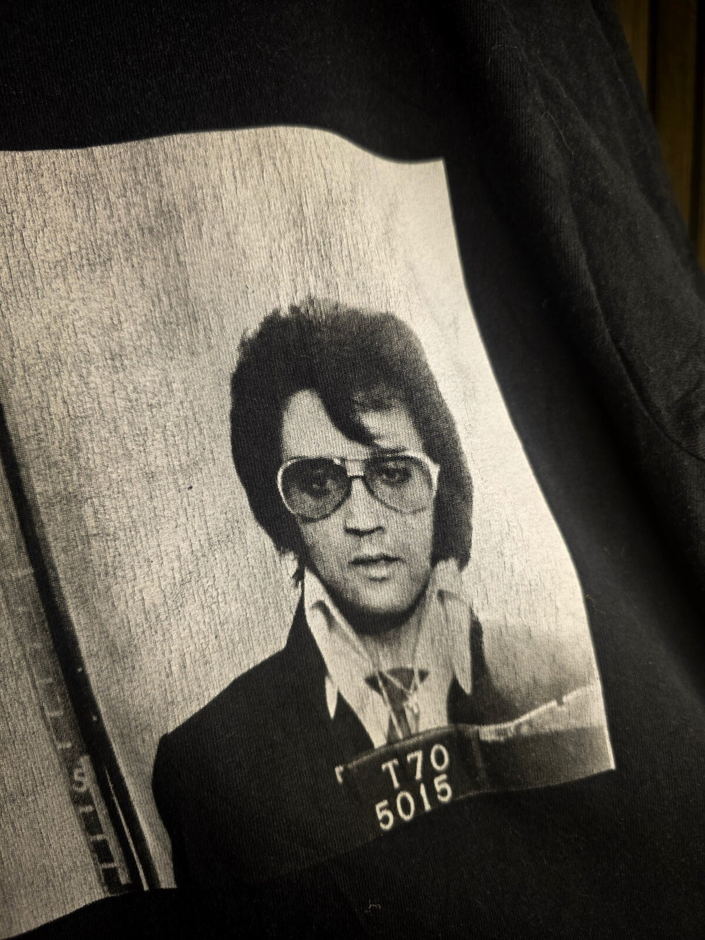 Elvis Presley T-shirt Mugshot Black Small MX458