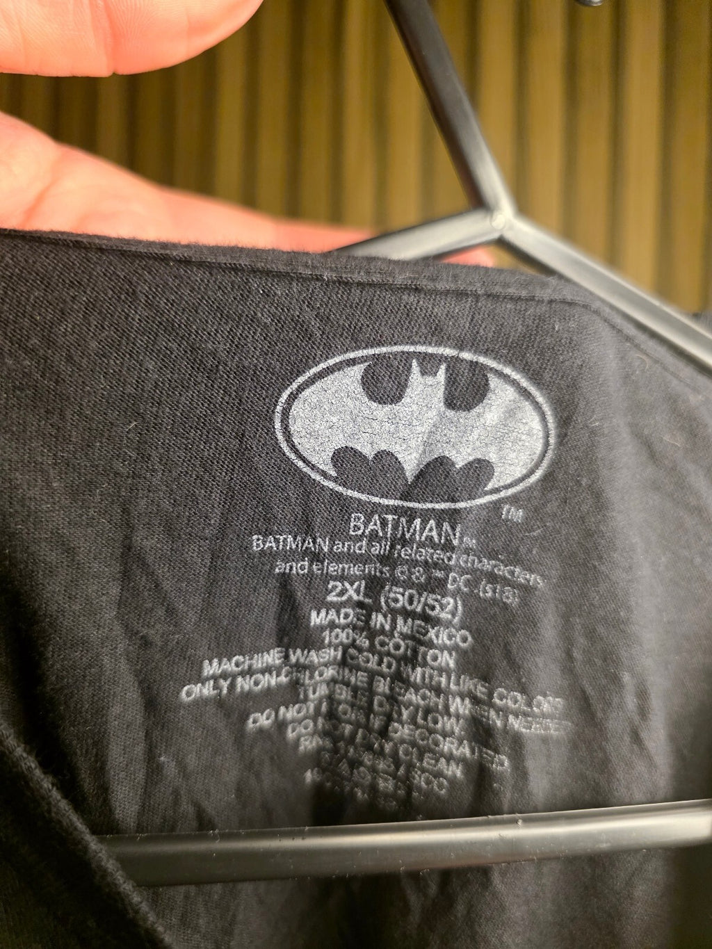Batman T-shirt Yellow Logo Black 2XL MX461