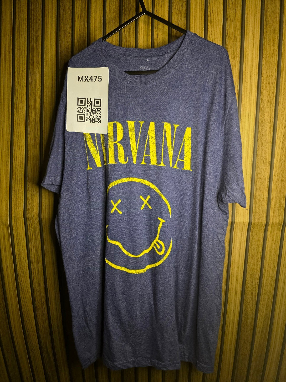 Nirvana T-shirt Yellow Graphic Blue Size XL MX475
