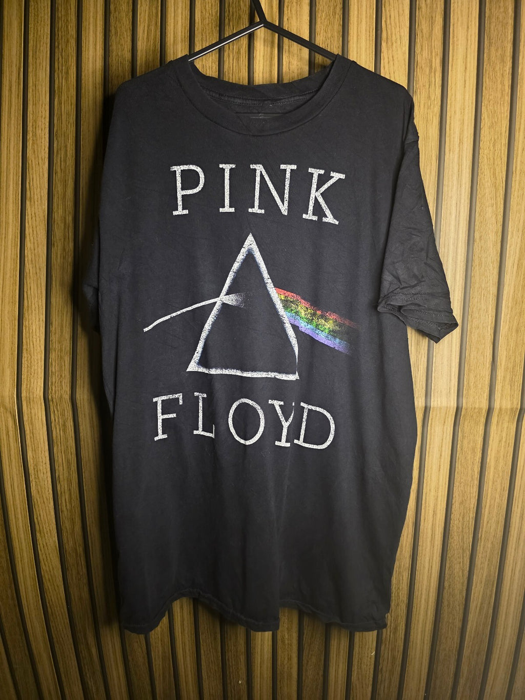 Pink Floyd T-shirt Black Rainbow Prism Graphic Size L MX477