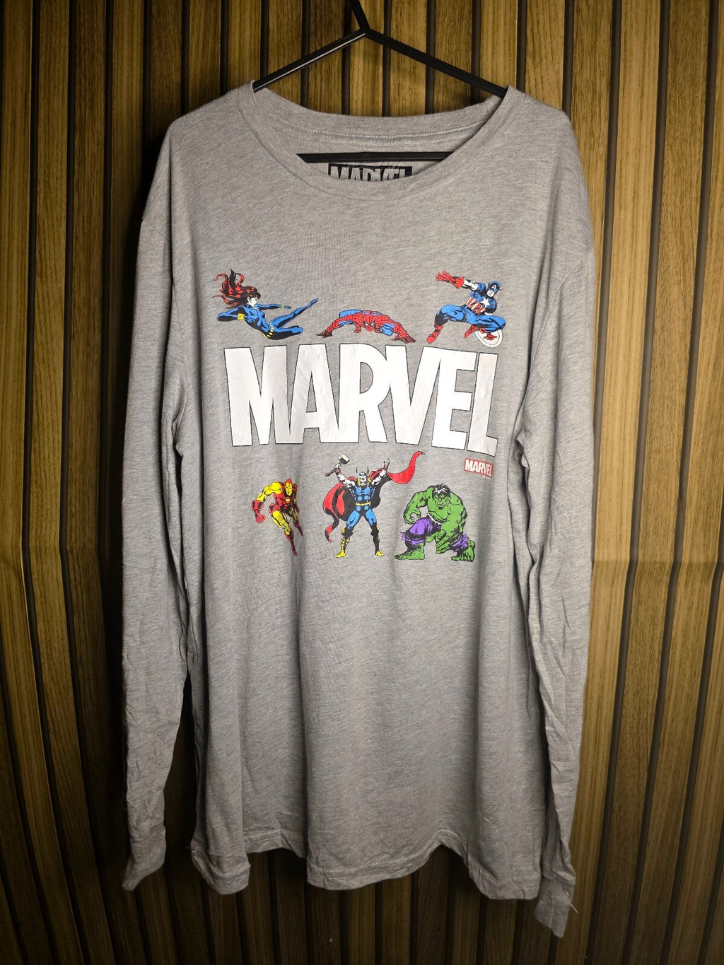 Marvel Long Sleeve T-Shirt Grey Size L MX478