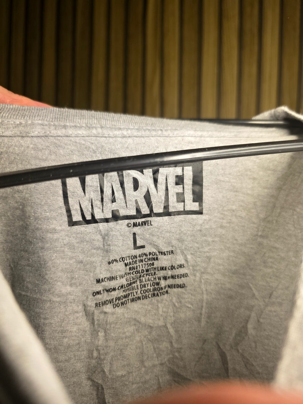 Marvel Long Sleeve T-Shirt Grey Size L MX478