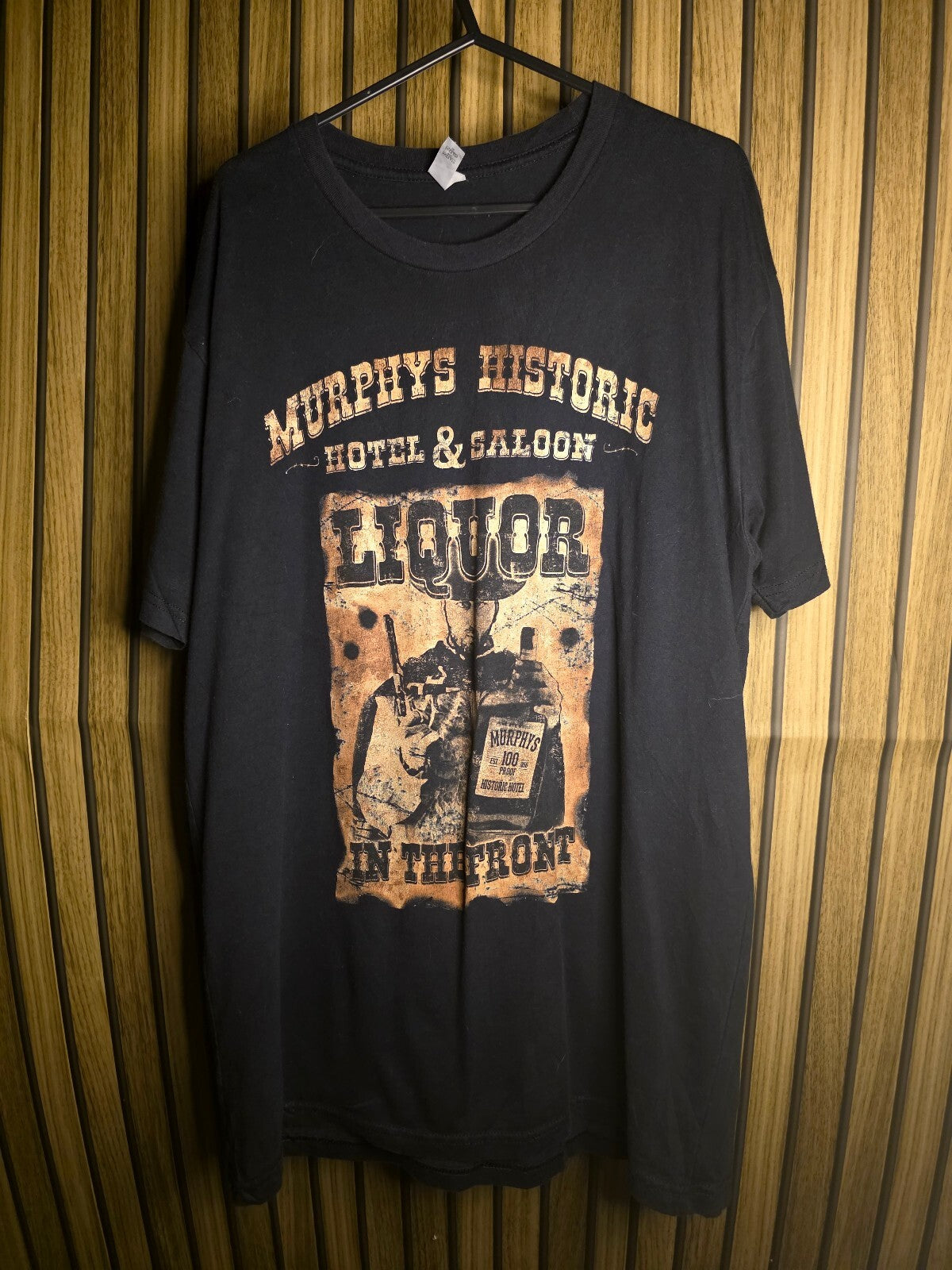 Next Level Men's T-shirt Murphy's Historic Hotel & Saloon Liquor Graphic Black L
