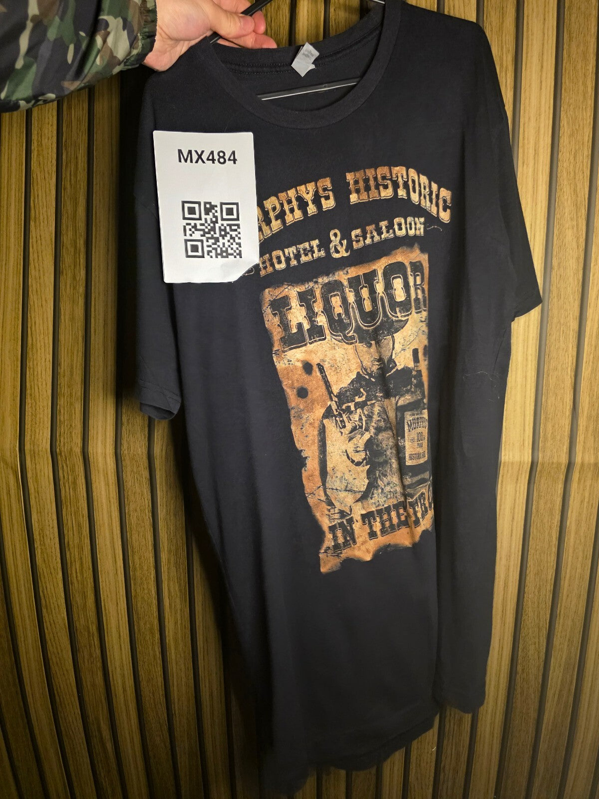 Next Level Men's T-shirt Murphy's Historic Hotel & Saloon Liquor Graphic Black L