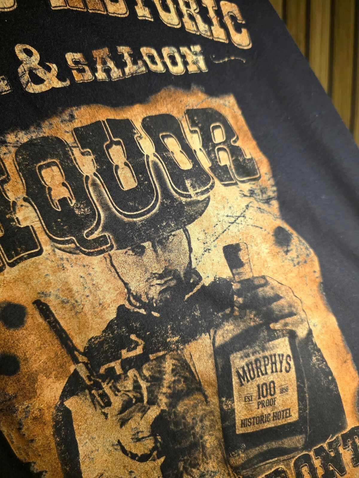 Next Level Men's T-shirt Murphy's Historic Hotel & Saloon Liquor Graphic Black L