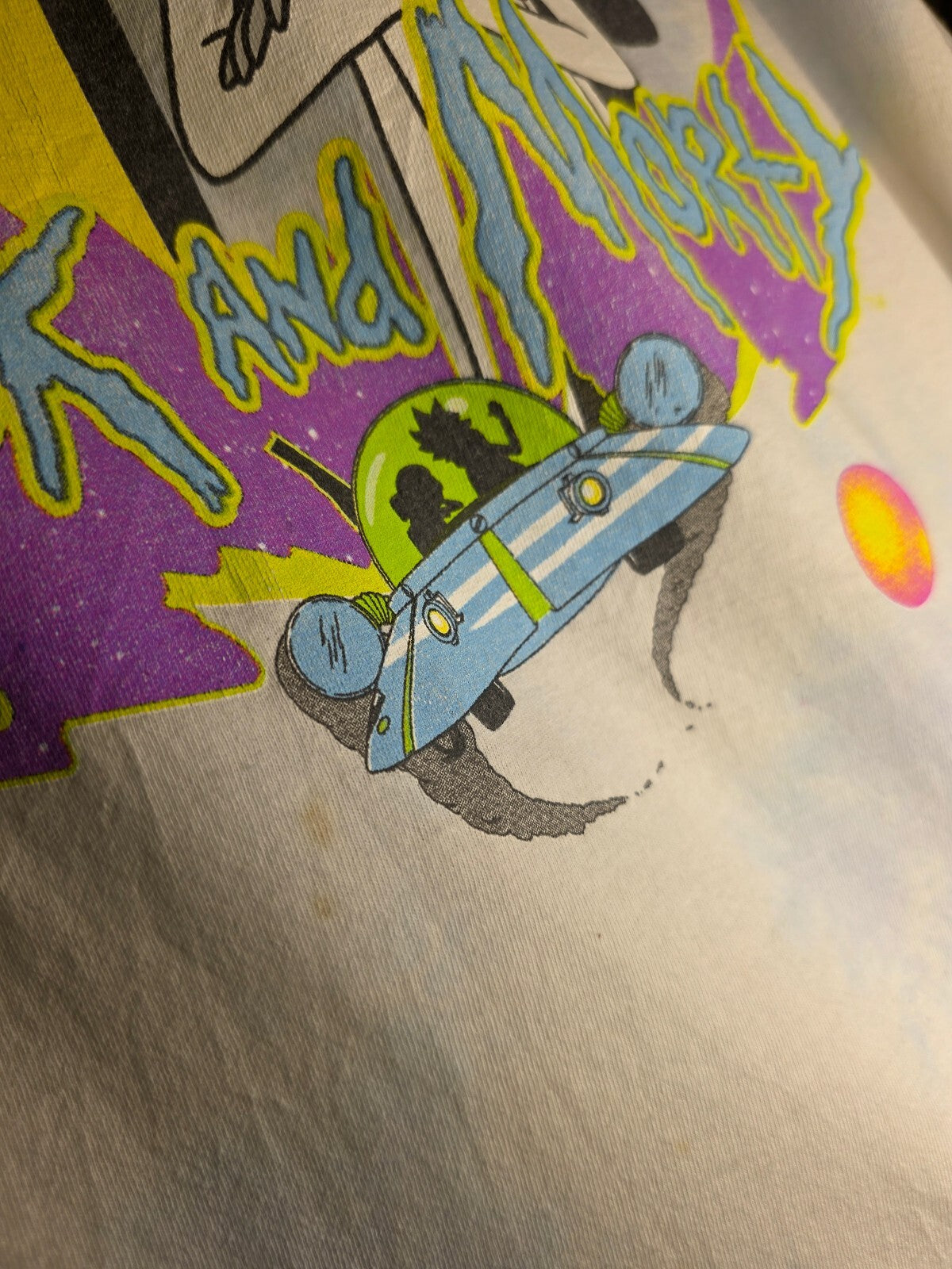 Rick and Morty Graphic T-shirt White Size Regular L MX487