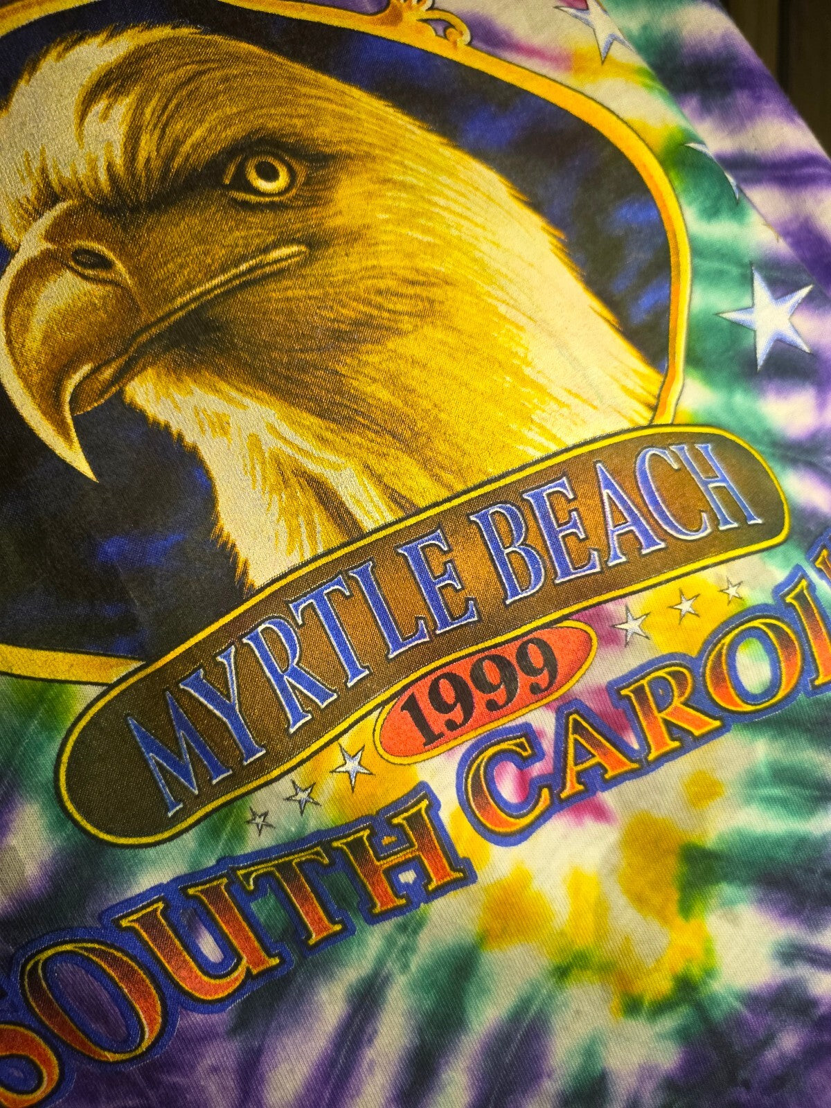 Hanes Bike Week Myrtle Beach 1999 Tie Dye T-Shirt Purple MX497