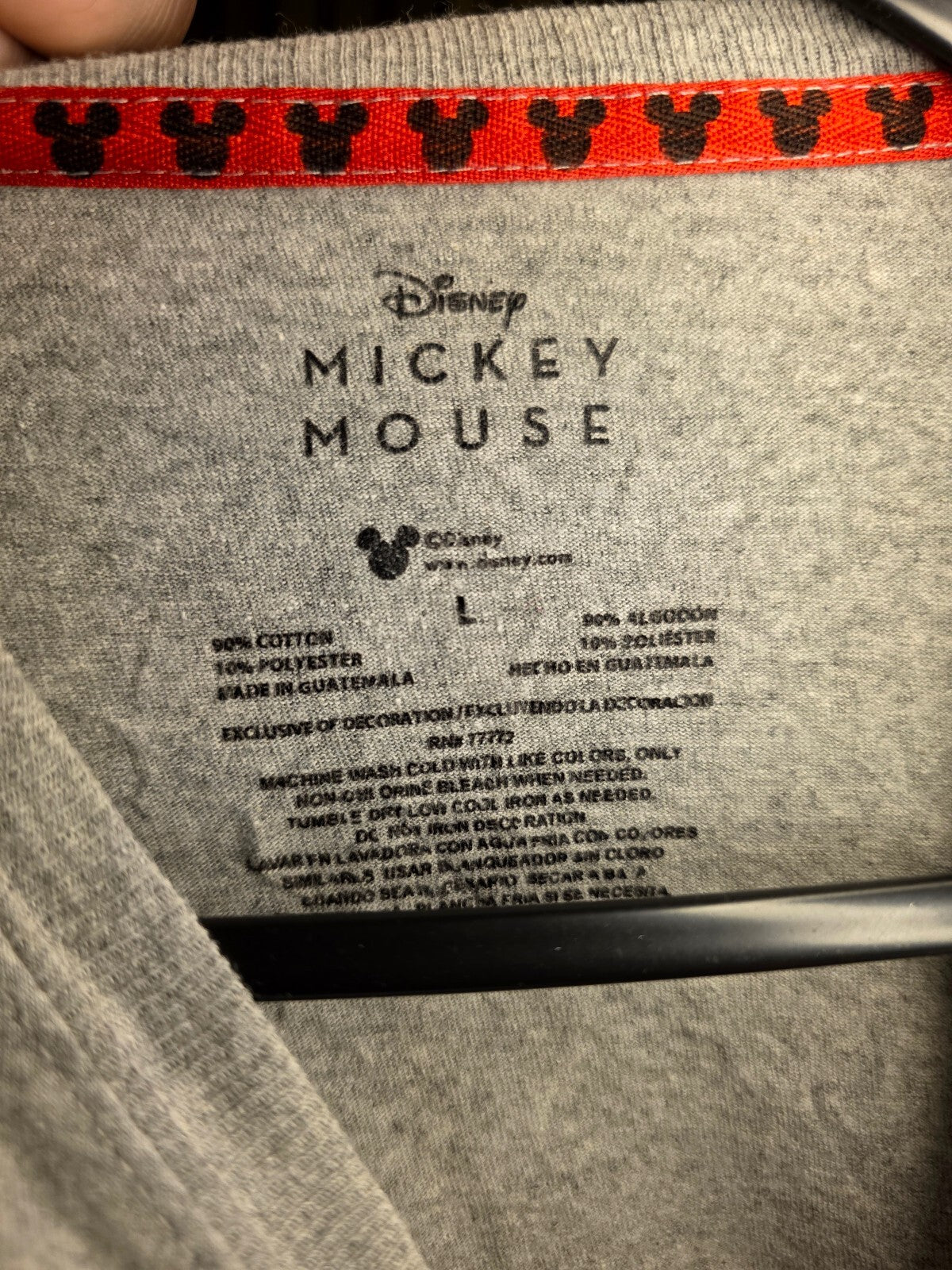 Disney Mickey Mouse Graphic T-Shirt Gray M MX513