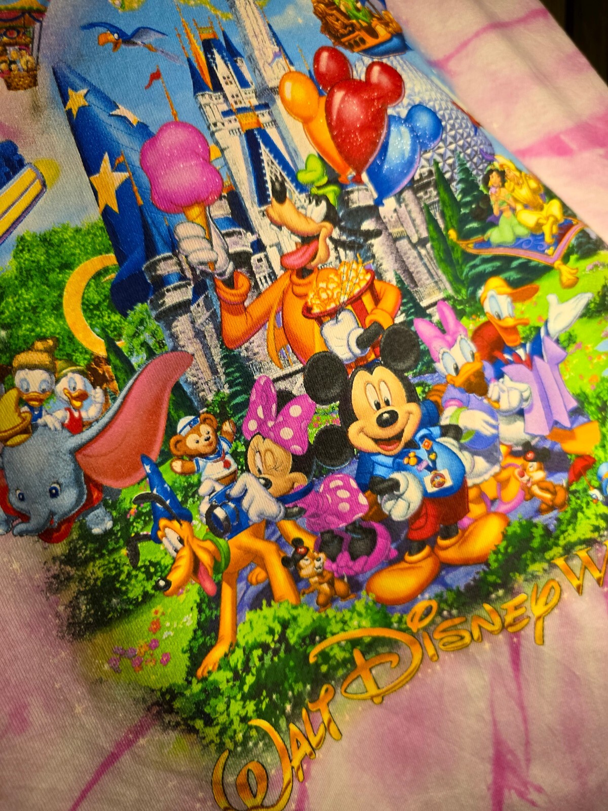 Disneyland Walt Disney World Tie Dye T-Shirt Pink XL MX520