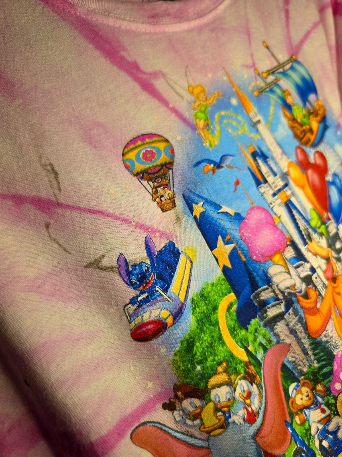 Disneyland Walt Disney World Tie Dye T-Shirt Pink XL MX520