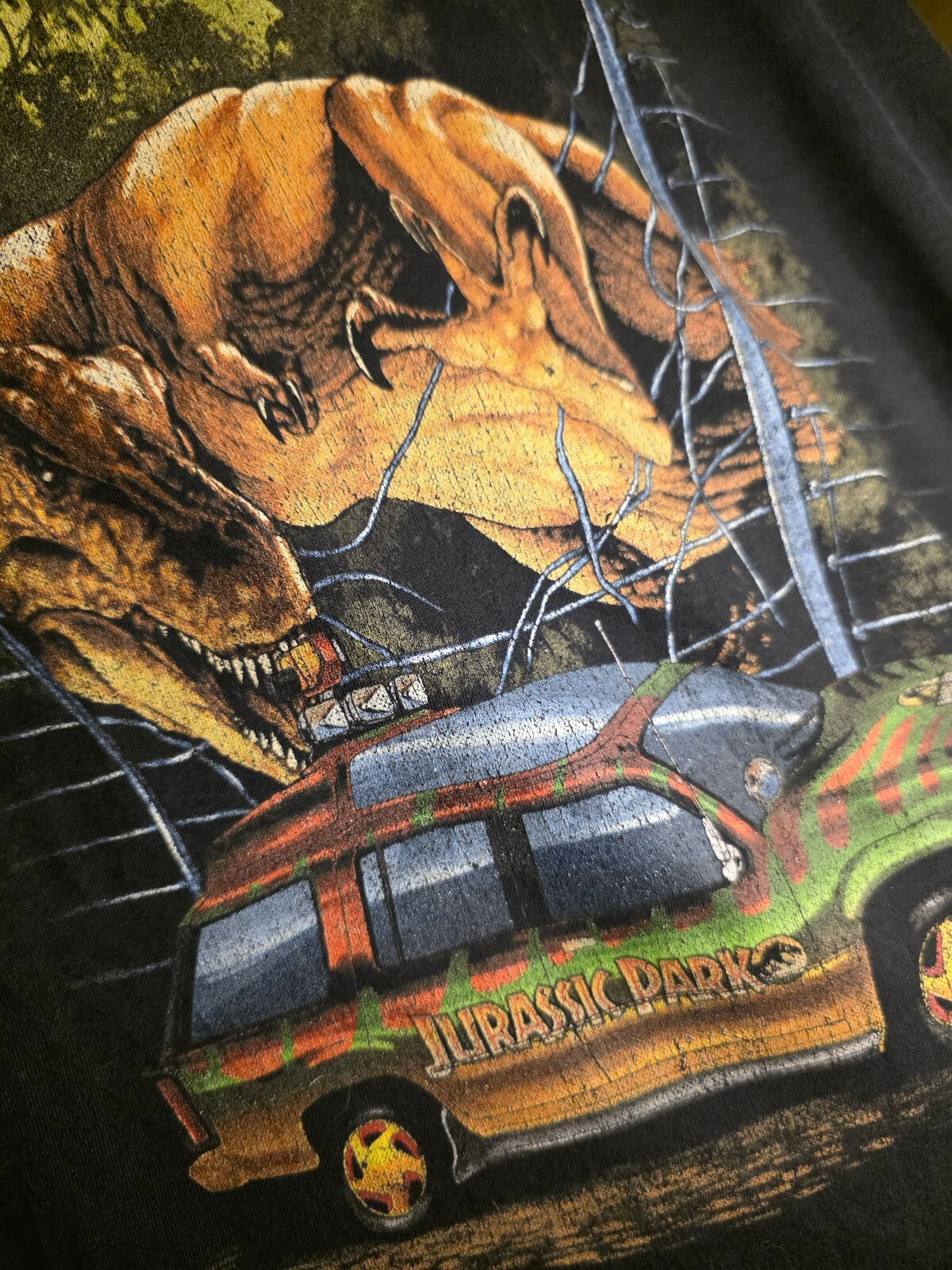 Jurassic Park Dinosaur Graphic T-Shirt Black L/G MX522