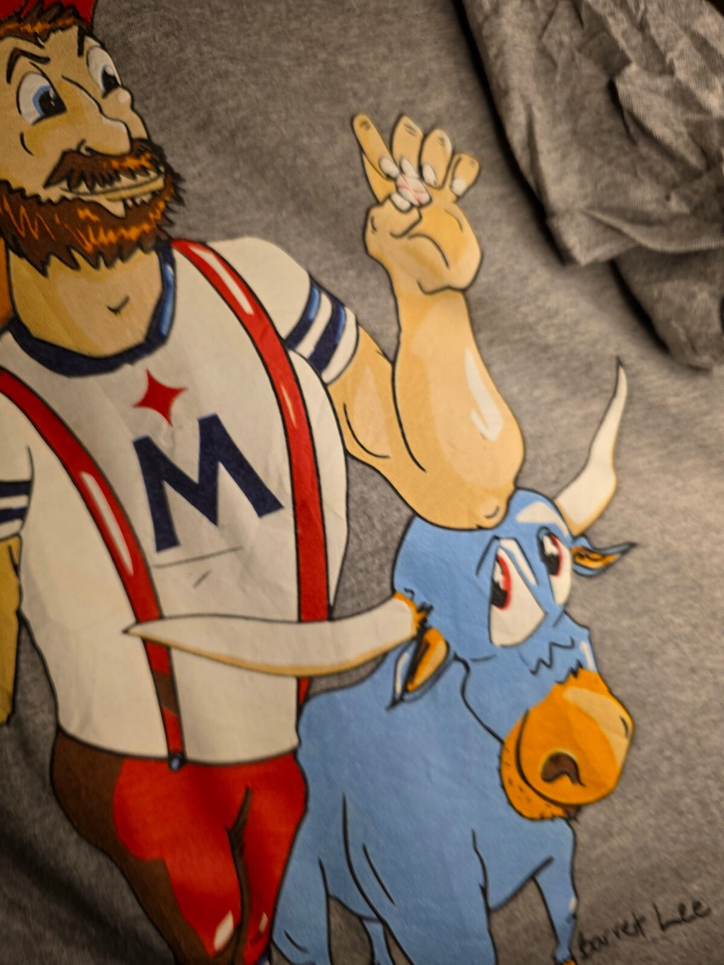 Safsfu M Graphic Cartoon T-Shirt Gray XL MX529