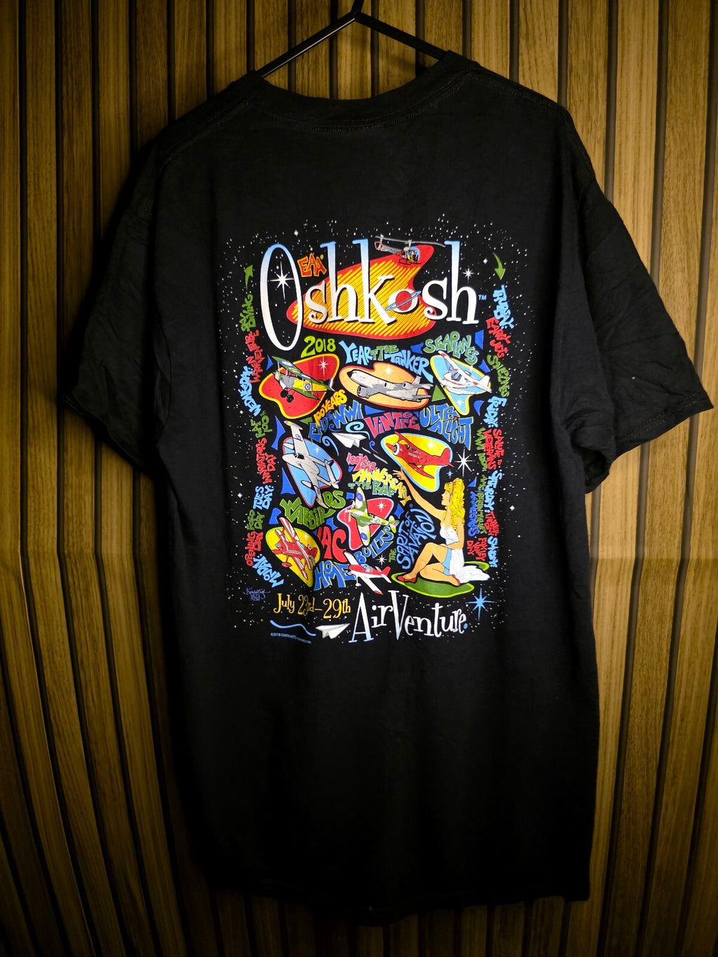OshKosh Air Venture Graphic T-Shirt Black M MX538