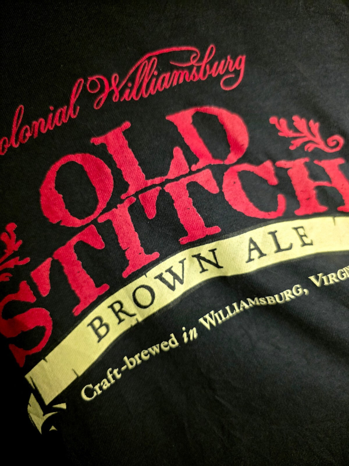 Colonial Williamsburg Old Stitch Ale Tee Black XXXL MX545