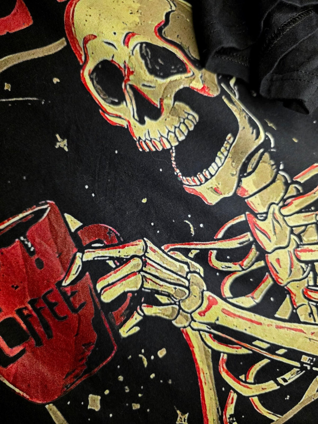 Port & Company Staying Alive Skeleton T-Shirt Black M MX553