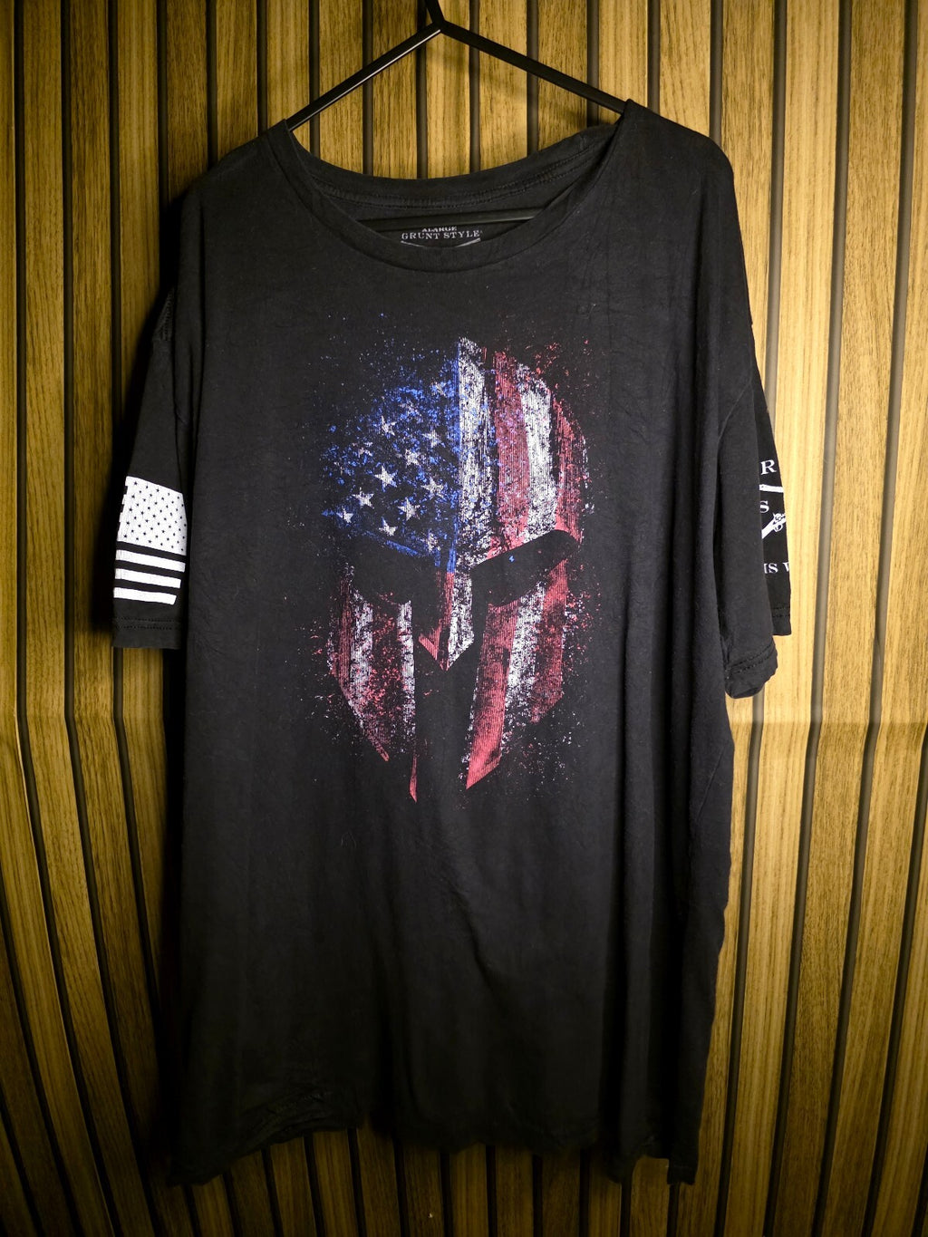 Grunt Style Spartan Flag Graphic T-Shirt Black MX560