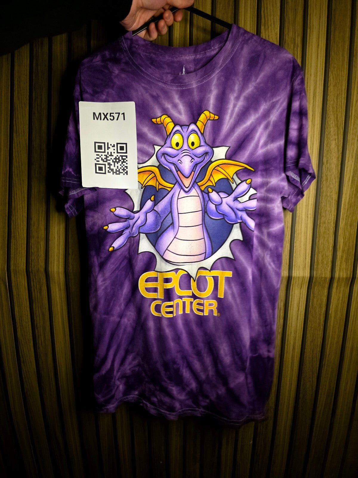 Disney Parks Figment EPCOT Center Tie Dye Tee Purple MX571