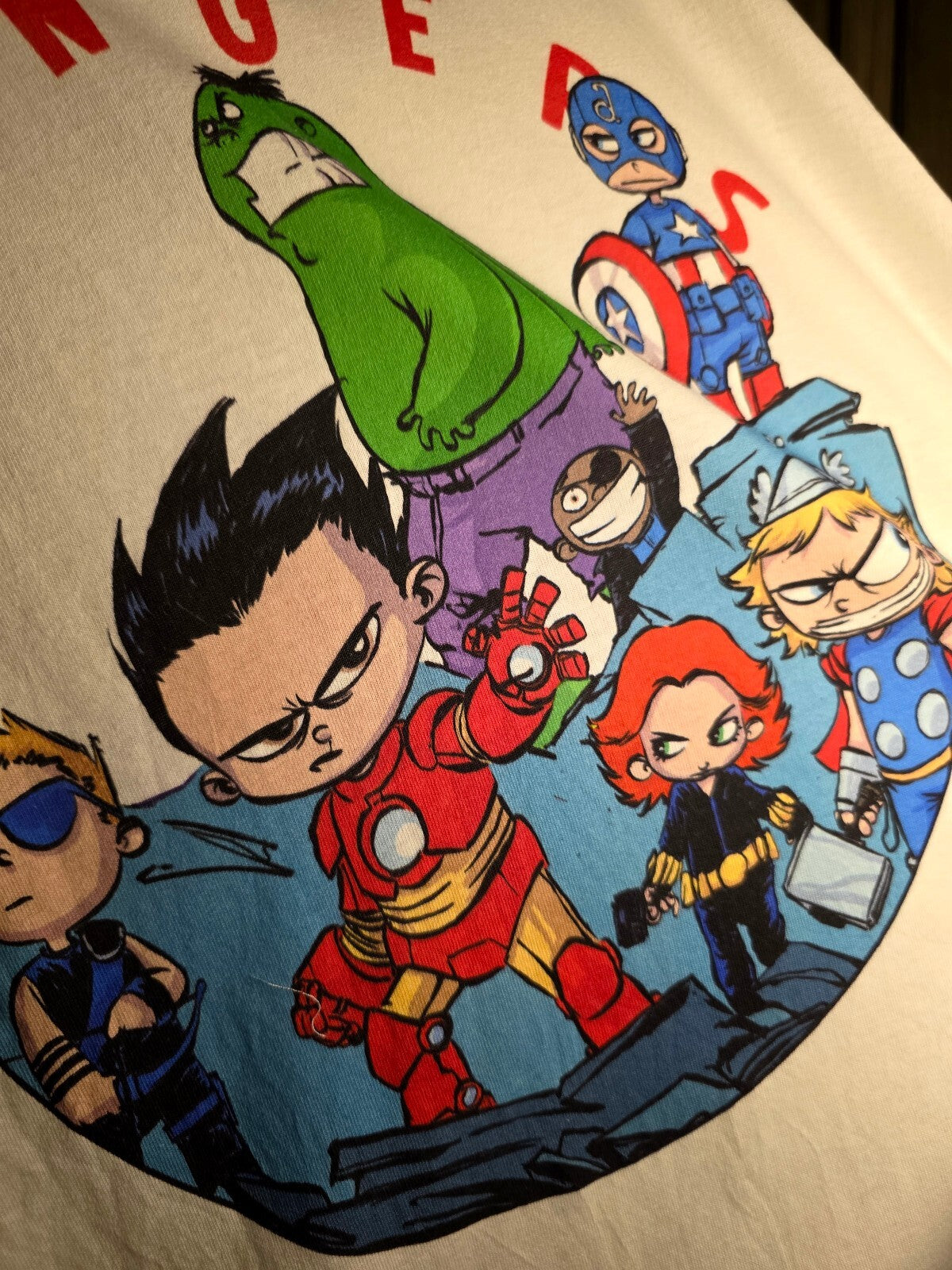 Avengers Cartoon Graphic T-Shirt White MX598